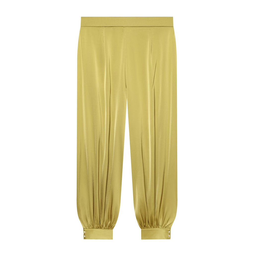 Women's casual satin textured lantern pants