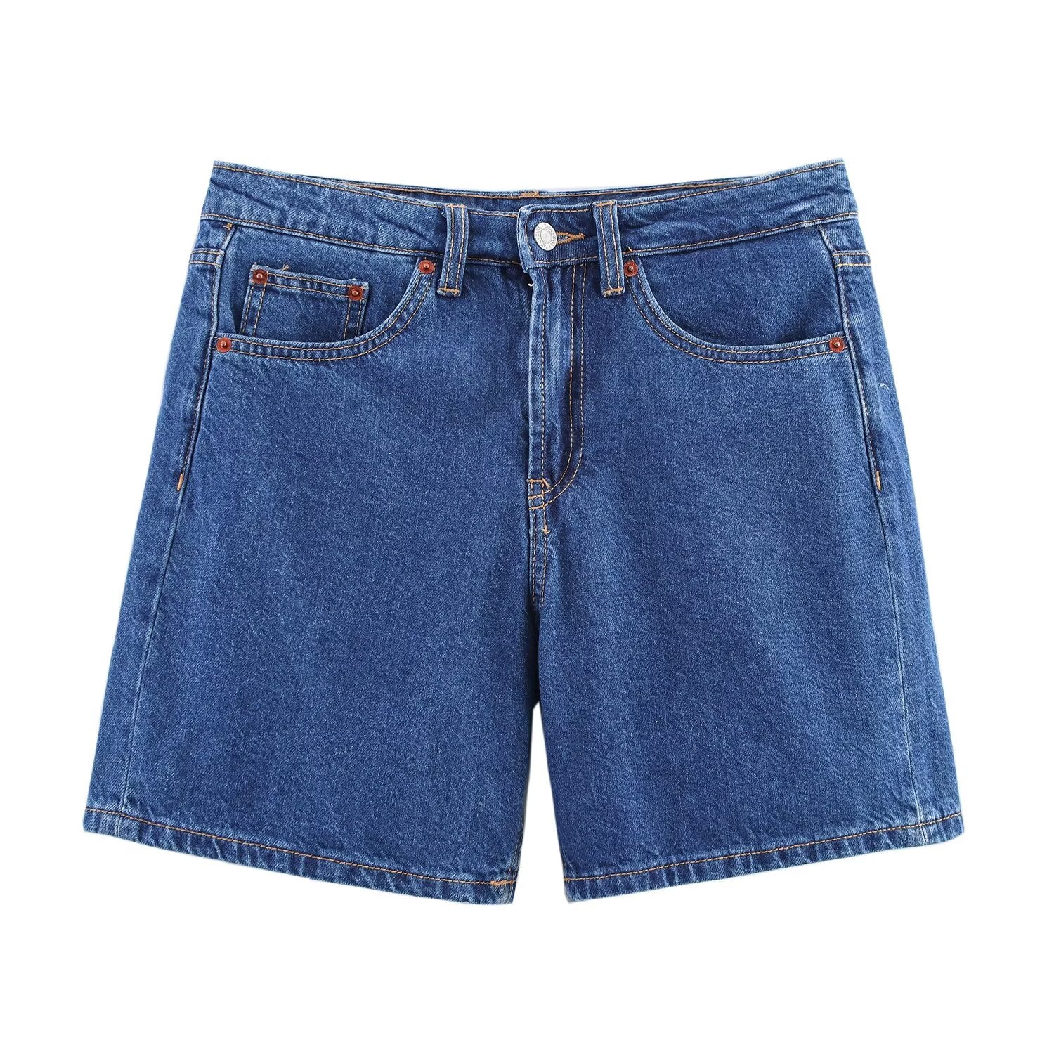 2025 Women's Fashion Casual Side Pocket Mid Waist Cowboy Shorts