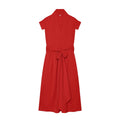Women's with belt shirt style dress