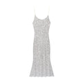 Women's New Fashion Bead Decoration Underwear Style suspender Midi Dress