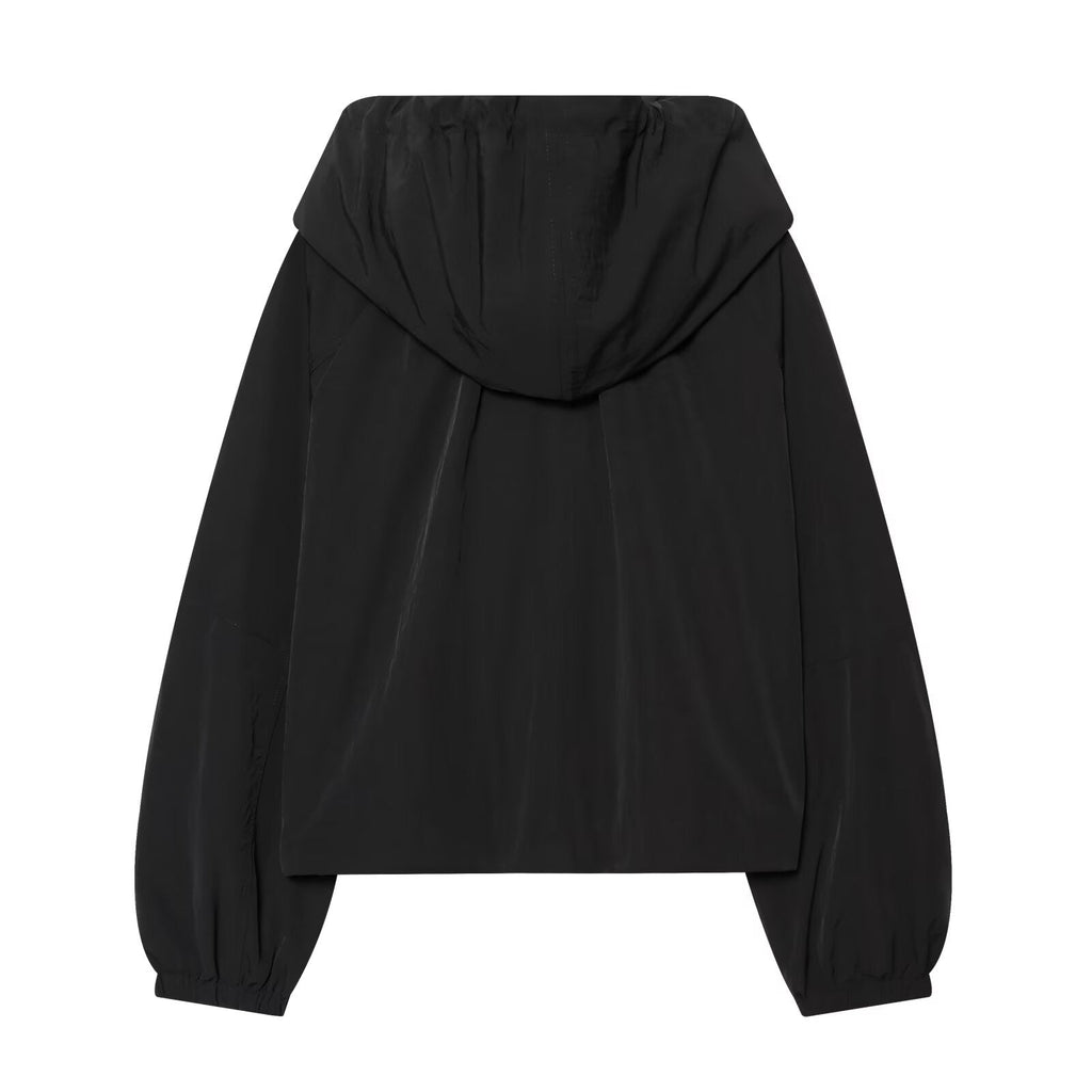2026 Women's bow decoration nylon hooded Coat