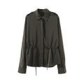 Women's 2025 new fashion with drawstring long sleeved shirt