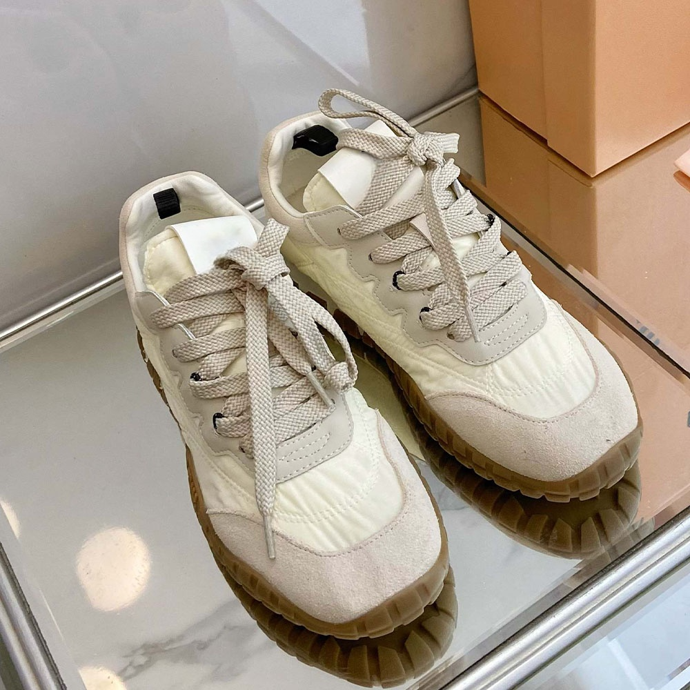 Women's new lace-up thick-soled canvas sneakers