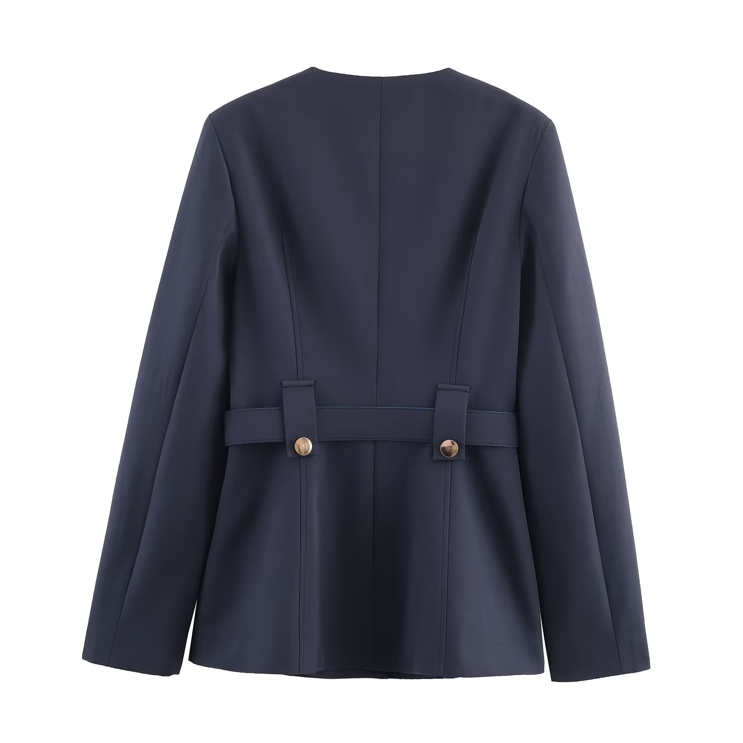Women's new fashion with Belt slim round neck suit jacket+Pants suit