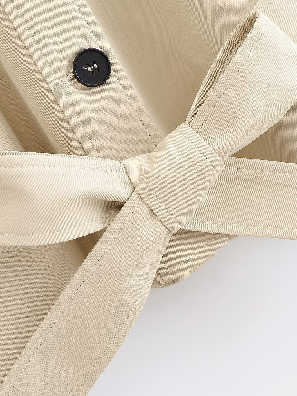 Women's New Fashion With Belt Short Single breasted Windbreaker Coat