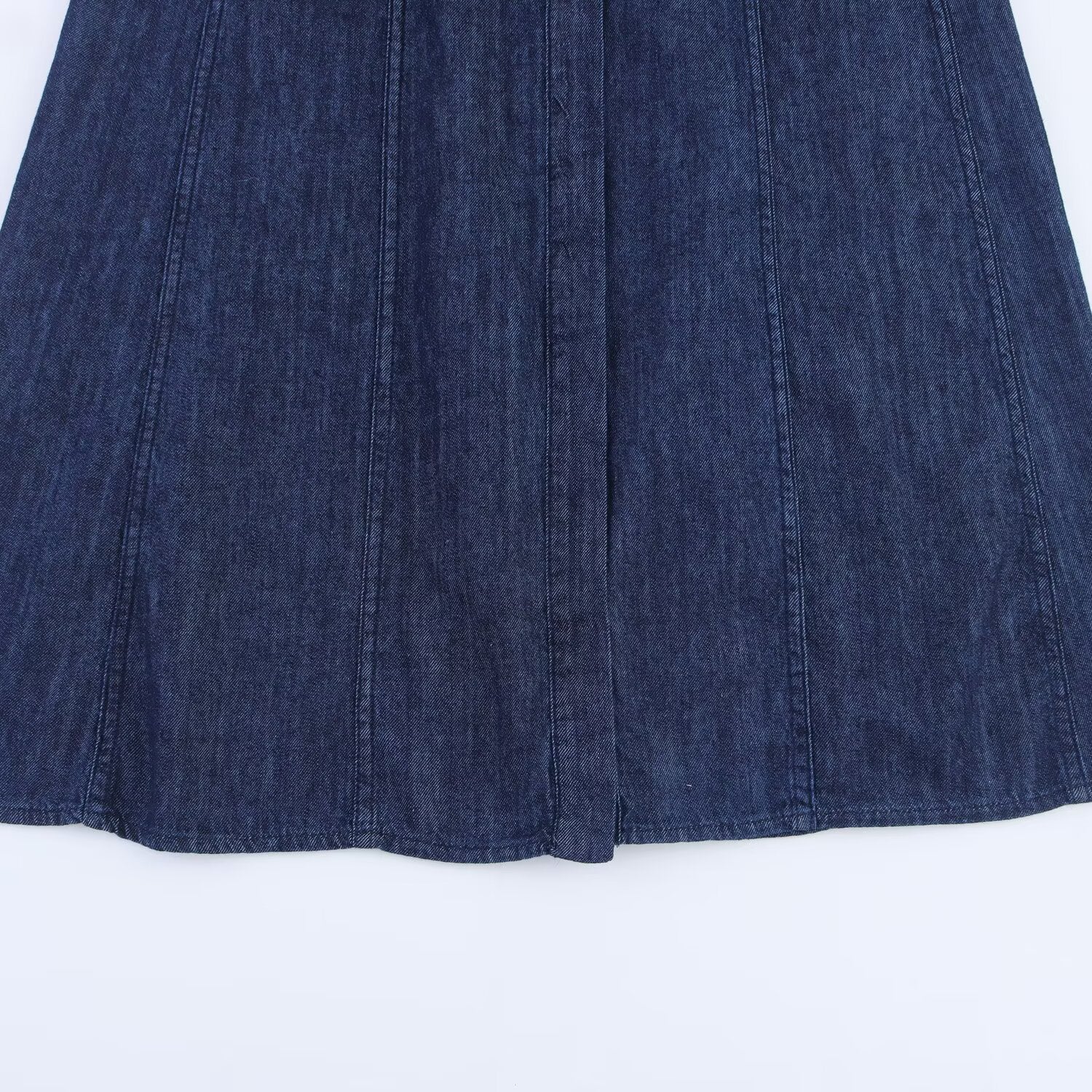 Women's new chic fashion bubble short sleeved denim MIDI dress
