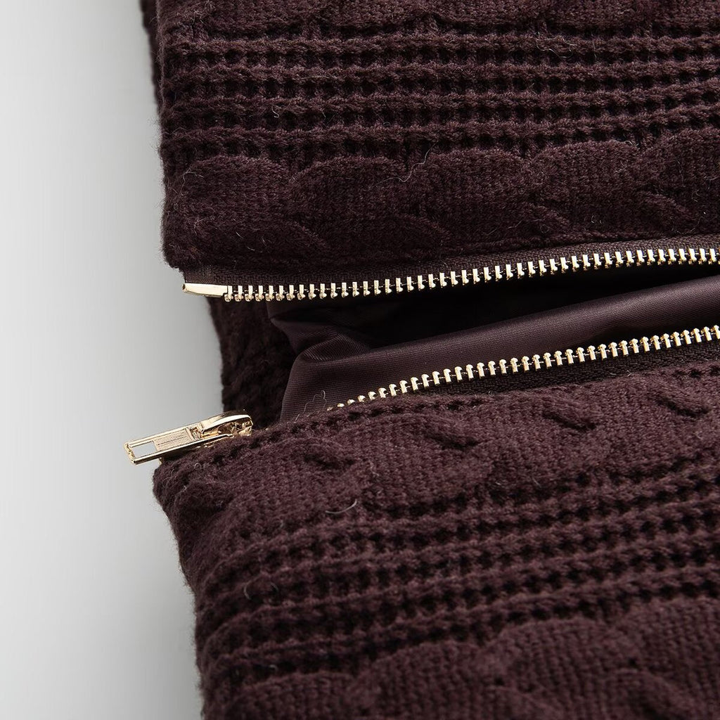 Women's winter thick eight strand knitted hooded jacket Coat