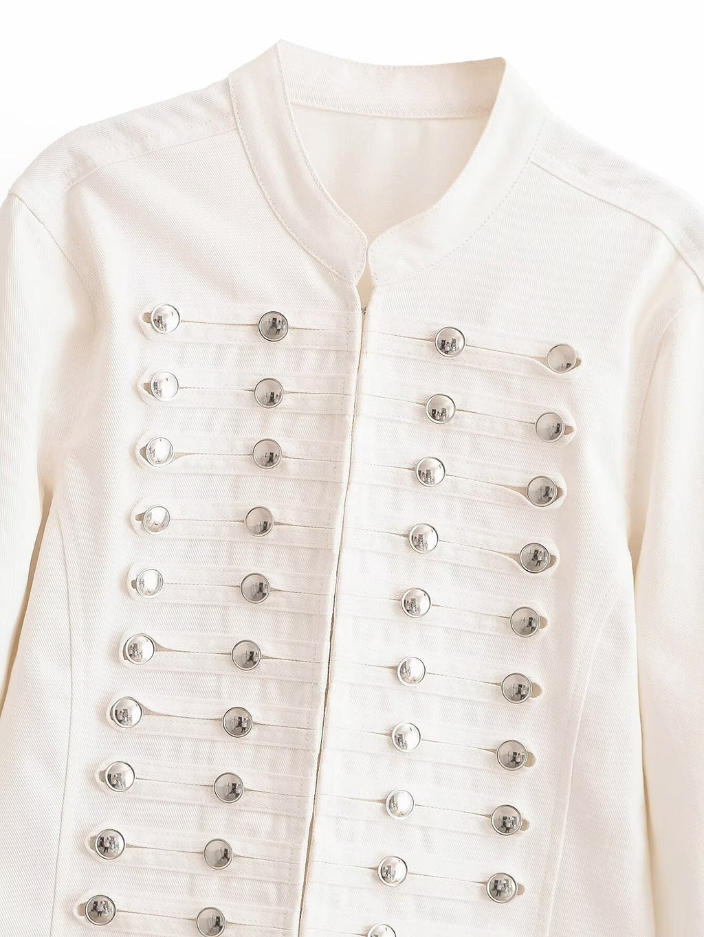 Women's buckle decoration short denim Coat