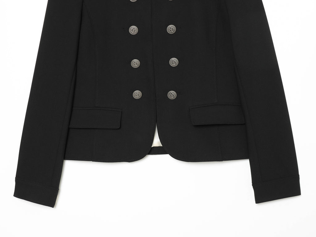 Women's With shoulder pads slim double breasted jacket