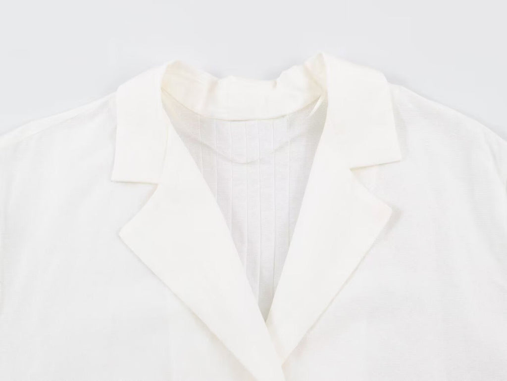suit Women's 2 pieces button decoration casual shirt+lantern pants