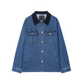 Women's corduroy collar loose denim shirt Coat