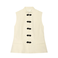 Women's new slim stand collar vest