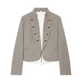 Women's flip button decoration slim Blazer Coat