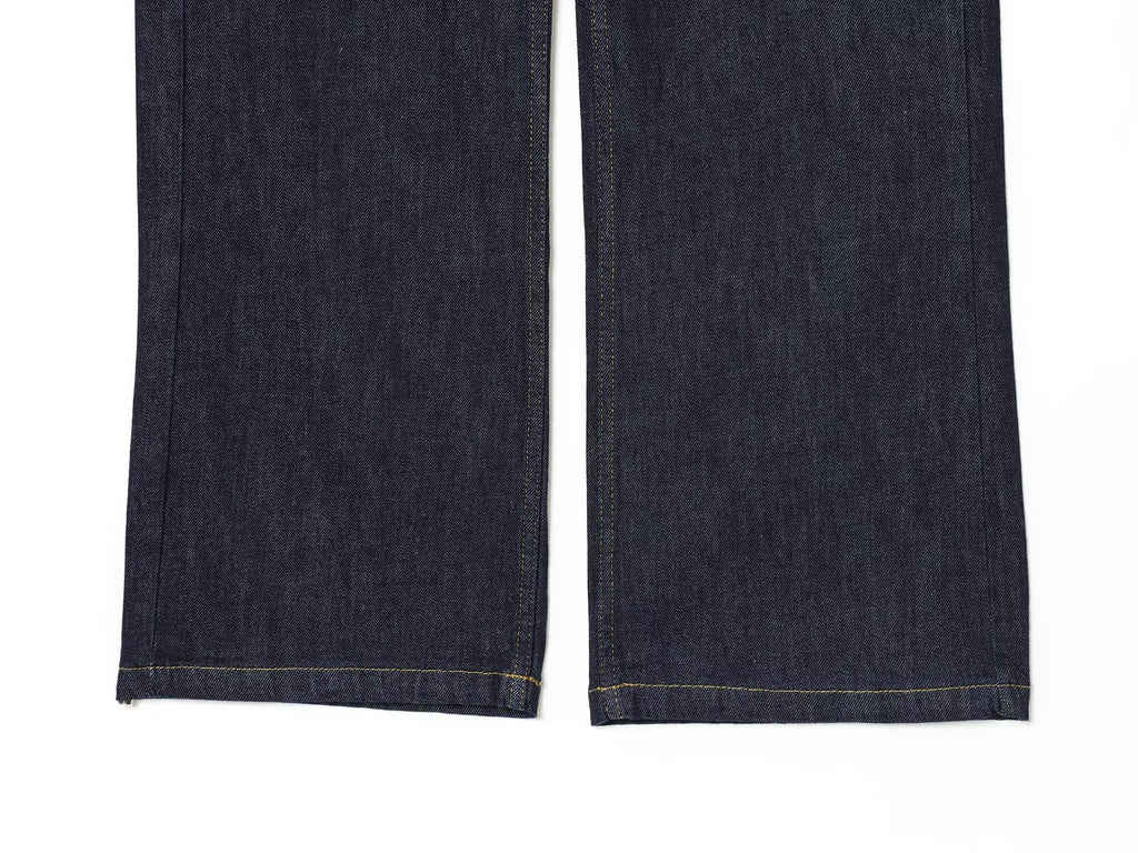Women's new fashion loose high waisted wide leg jeans+Cowboy top