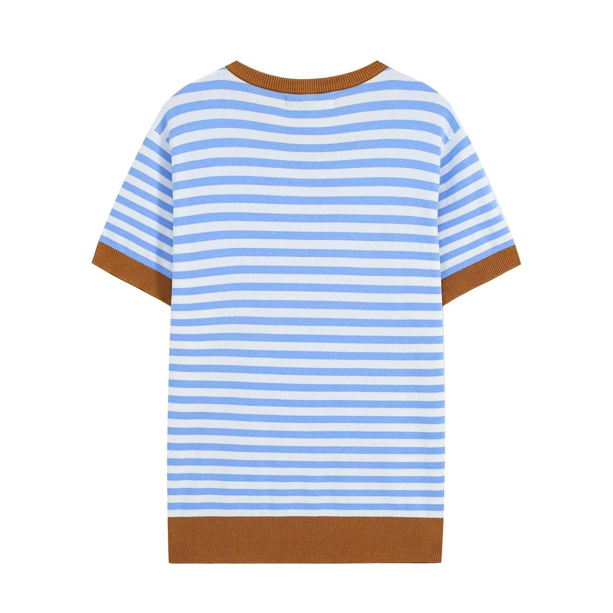 Women's round neck striped knitted top