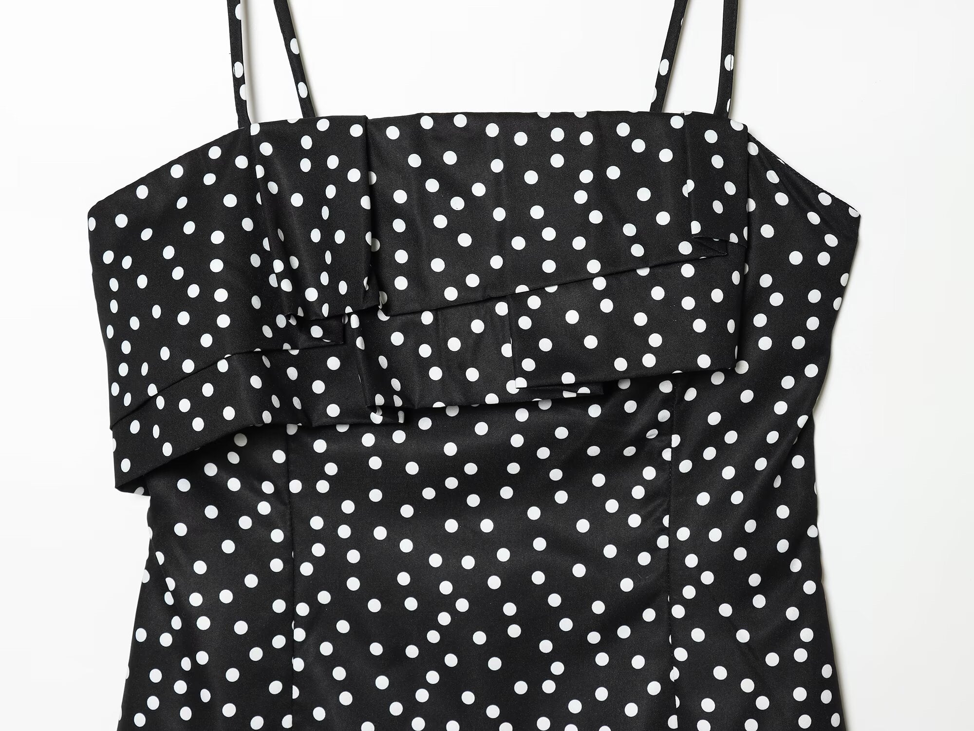 Women's polka dot suspender mini dress