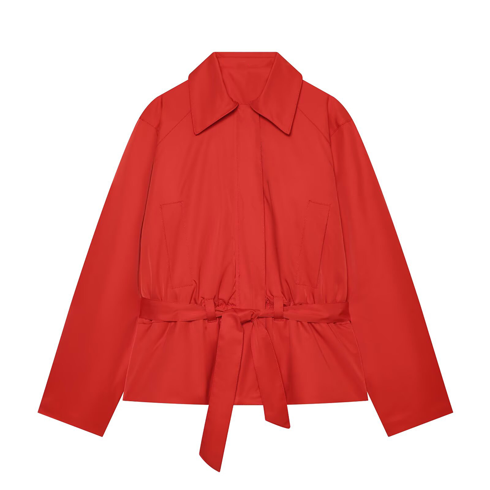 Women's with belt waterproof cotton jacket Coat