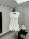 Women's 2025 fashion bow laminated short dress retro sleeveless women's dress