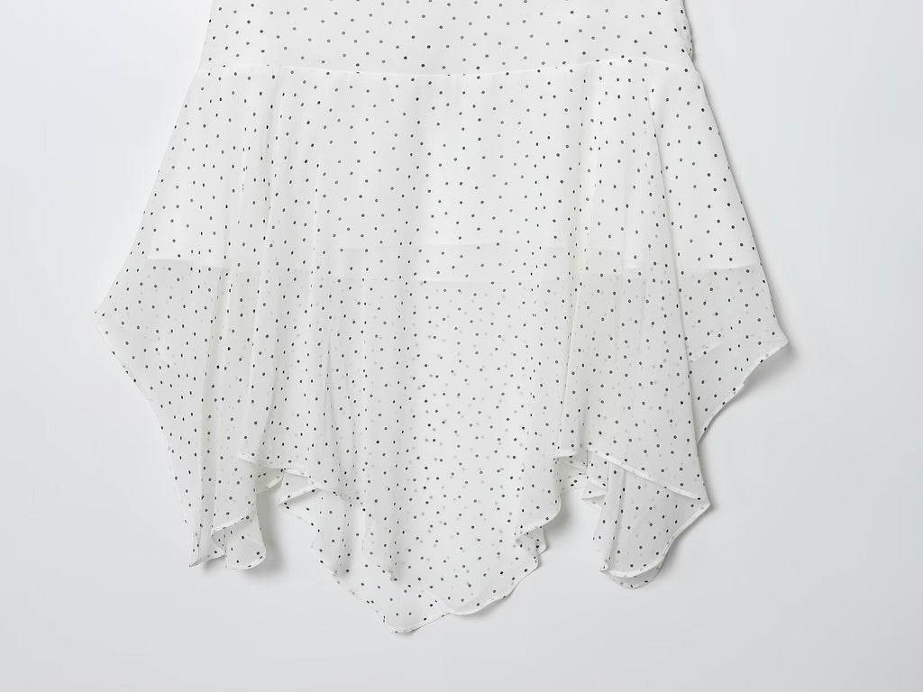 Women's chic Fashion polka dot asymmetrical MIDI skirt