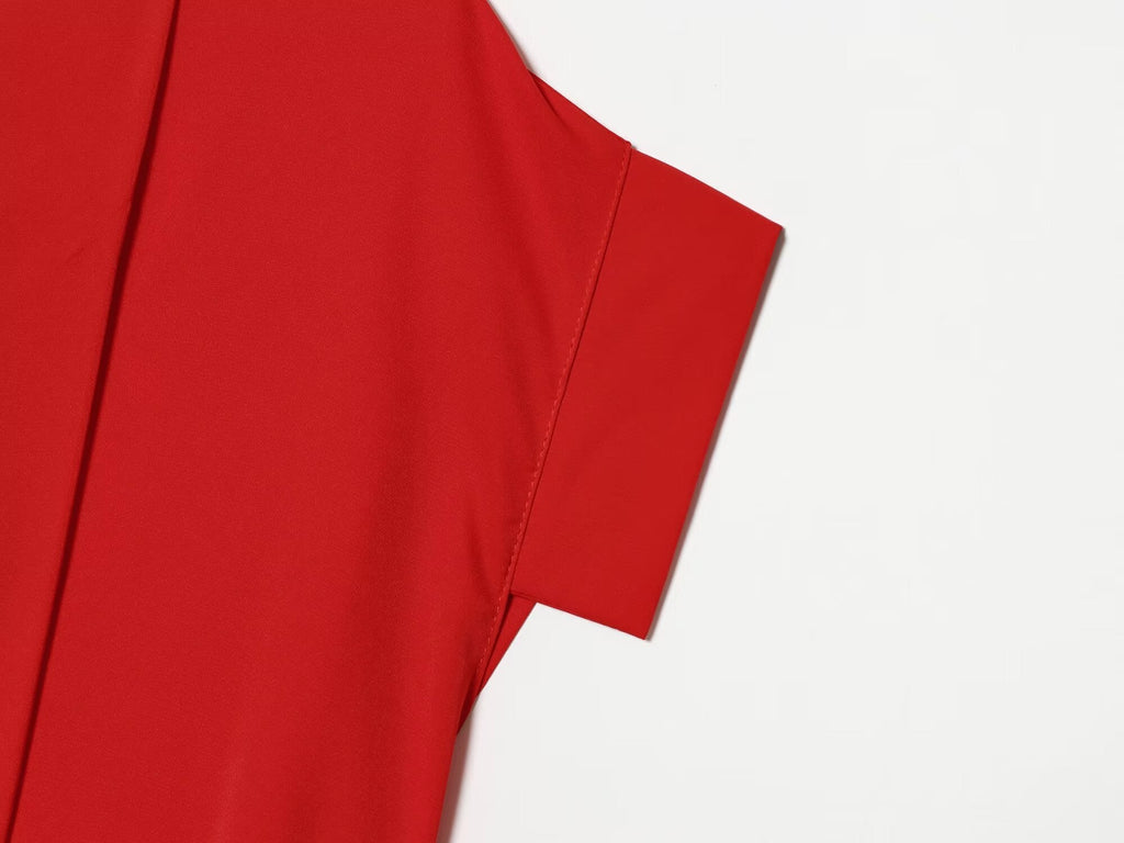 Women's with belt shirt style dress