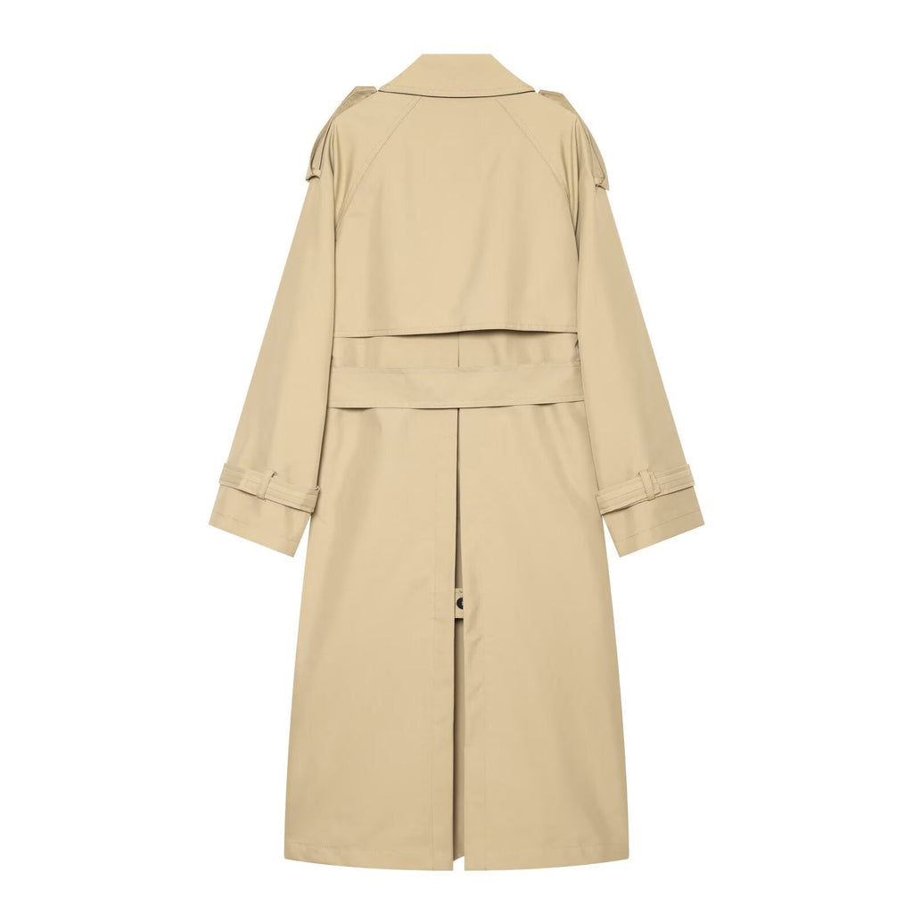 Women's loose long style double breasted windbreaker Coat