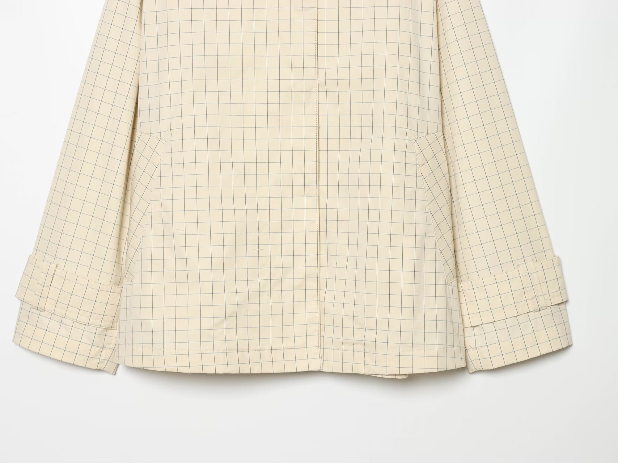 Women's loose plaid contrasting collar jacket