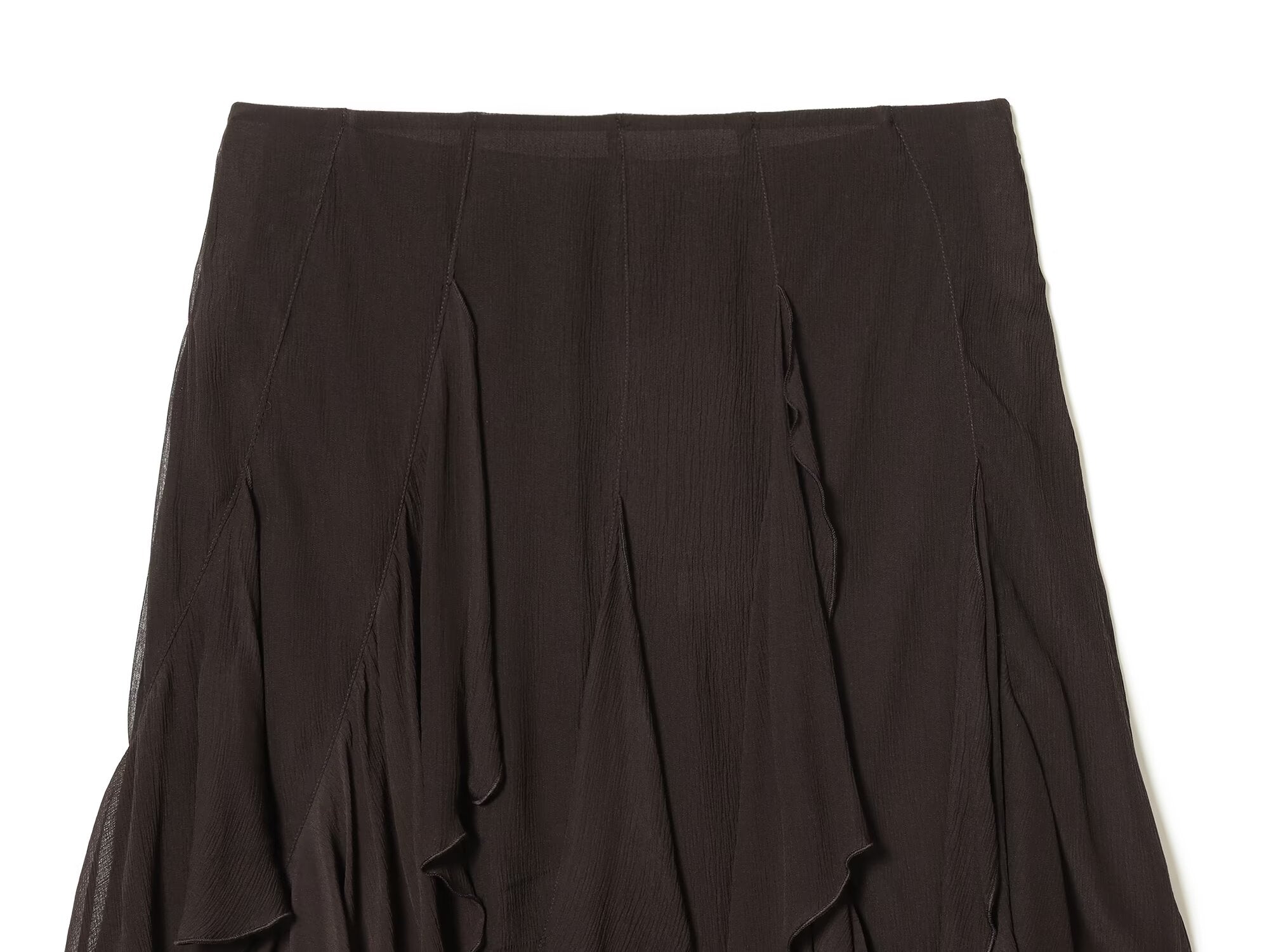 Women's asymmetrical ruffle edge draped mini skirt