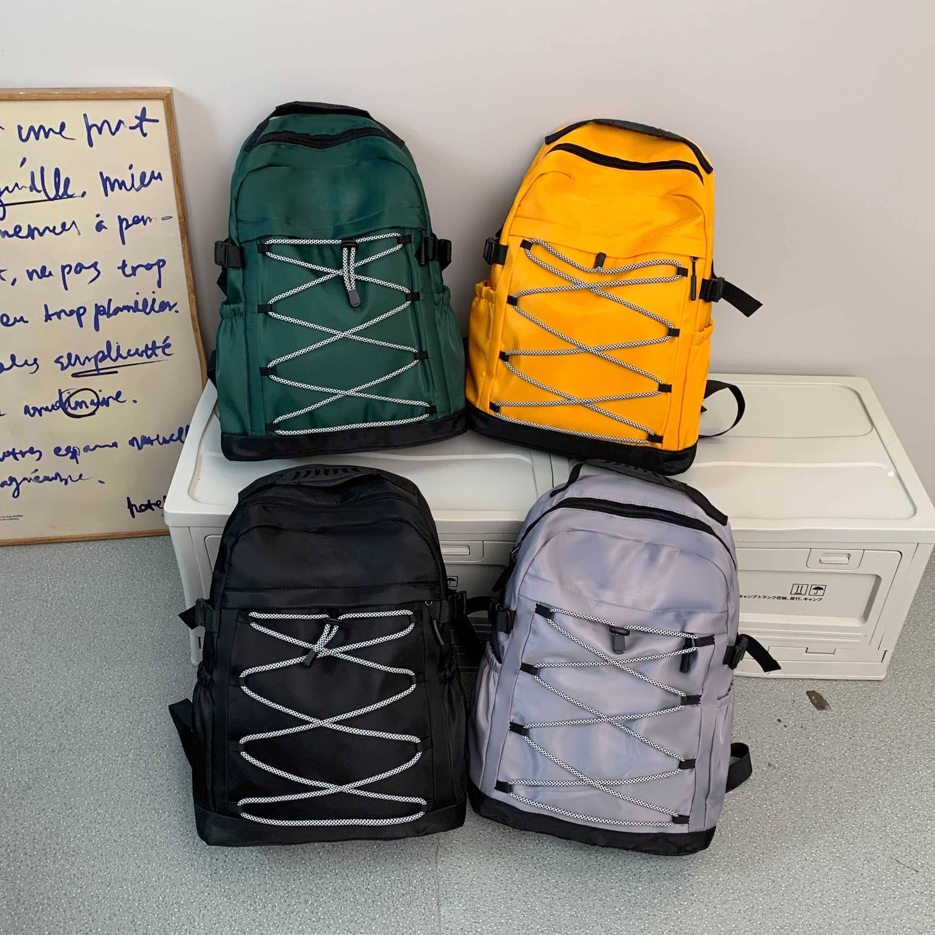 Men's and Women's Leisure Versatile Sports Drawstring Design Adjustable Shoulder Strap Multifunctional Backpack Travel Bag.