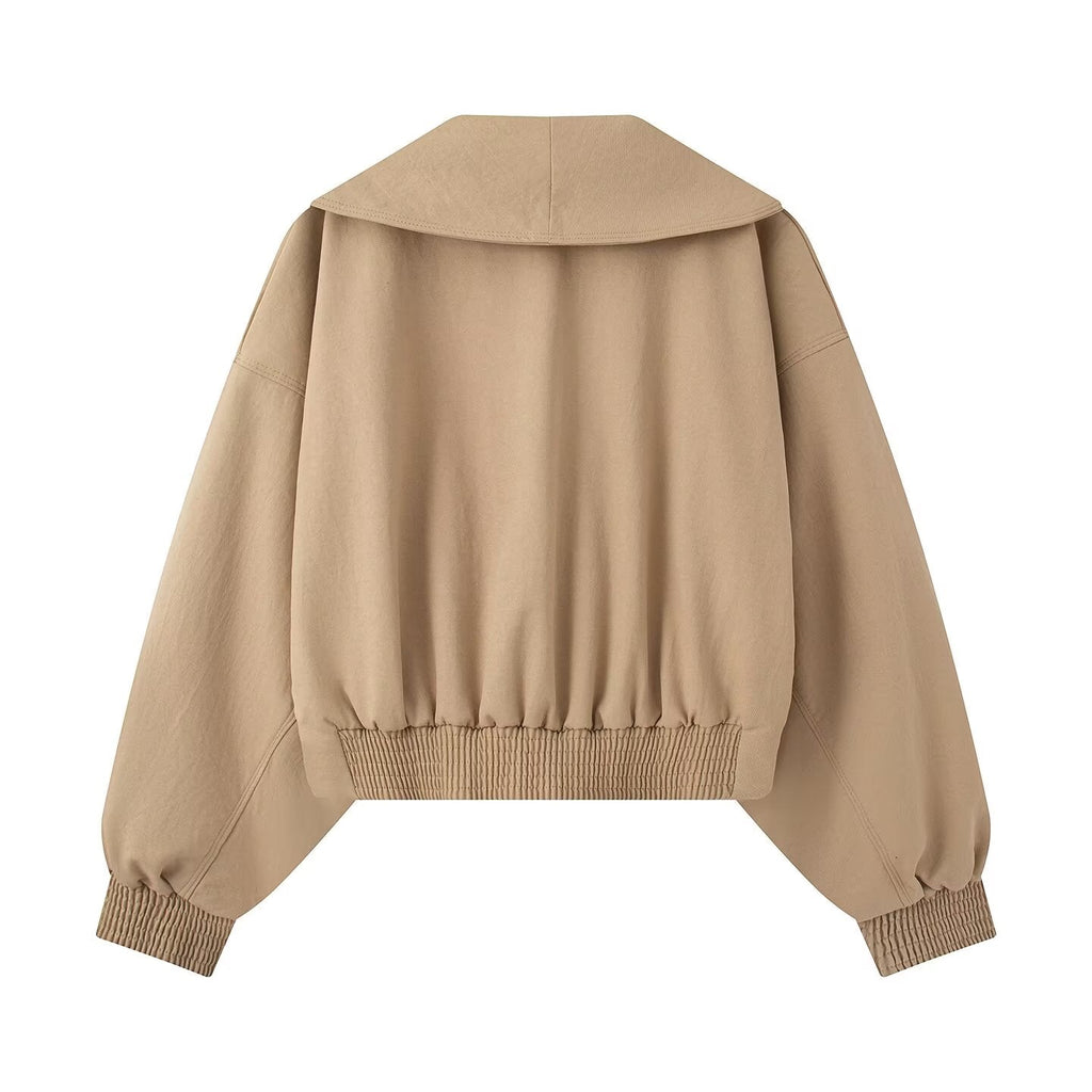Women's long sleeved lapel short Coat