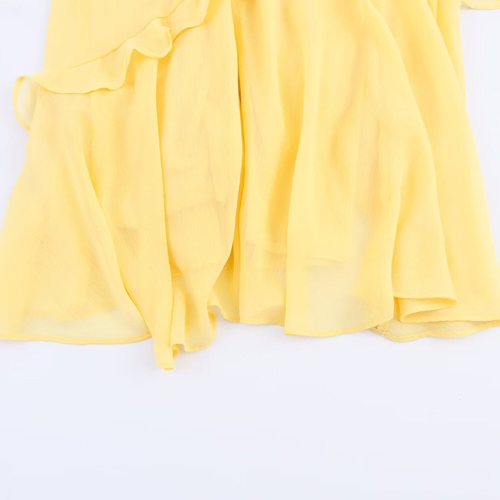 Women's New Fashion Stacked Decorative Splicing Chiffon Midi Dress