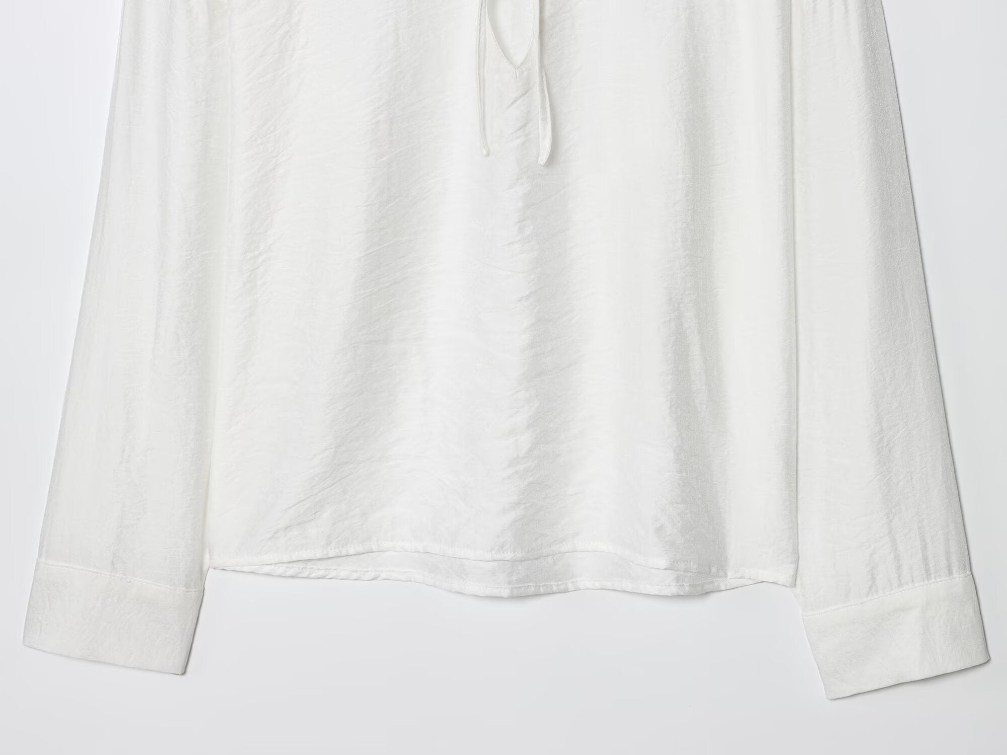 Women's 2025 new fashion linen blended white lace up shirt