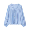 Women's 2025 new fashion vertical lace loose draped shirt