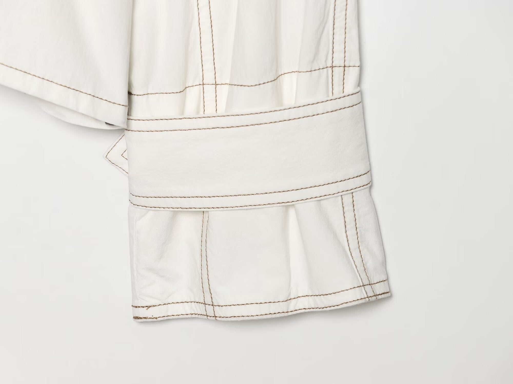 Women's contrasting bright line stand collar Coat