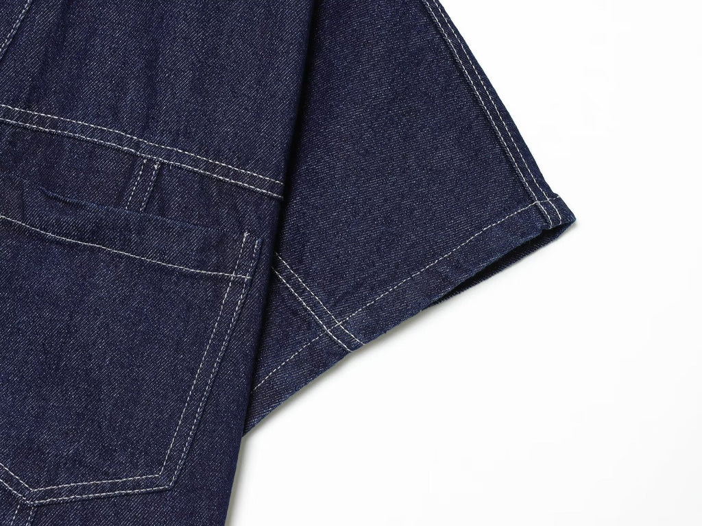 suit Women's 2 pieces casual short denim shirt+culottes