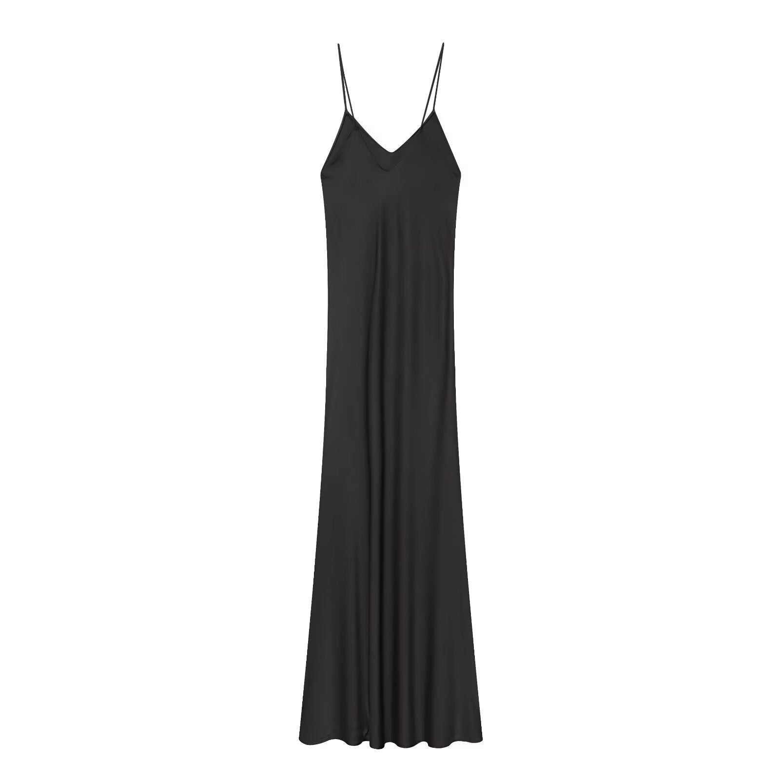 Women's slim draped suspender MIDI dress