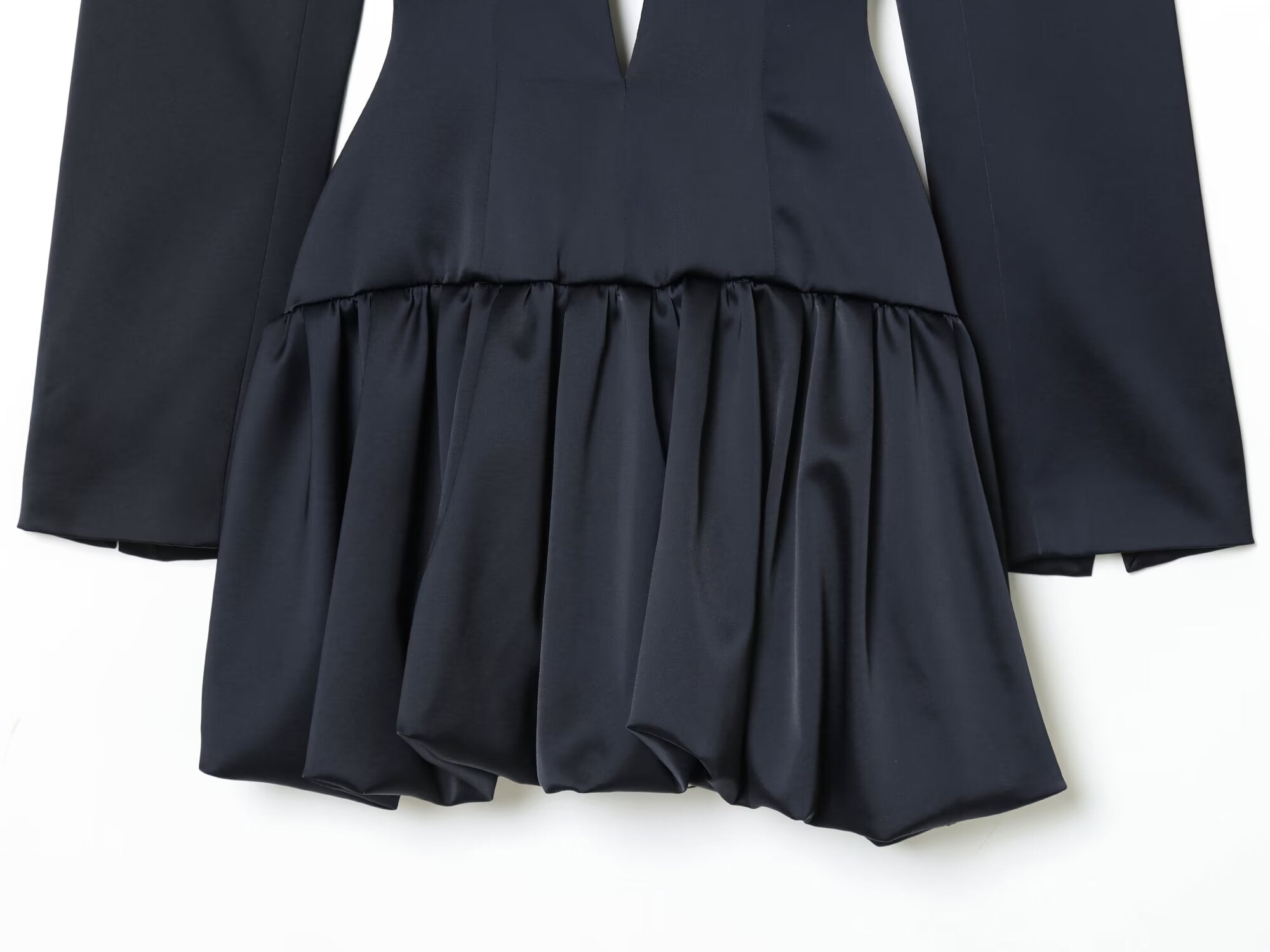 Women's backless design balloon version mini dress