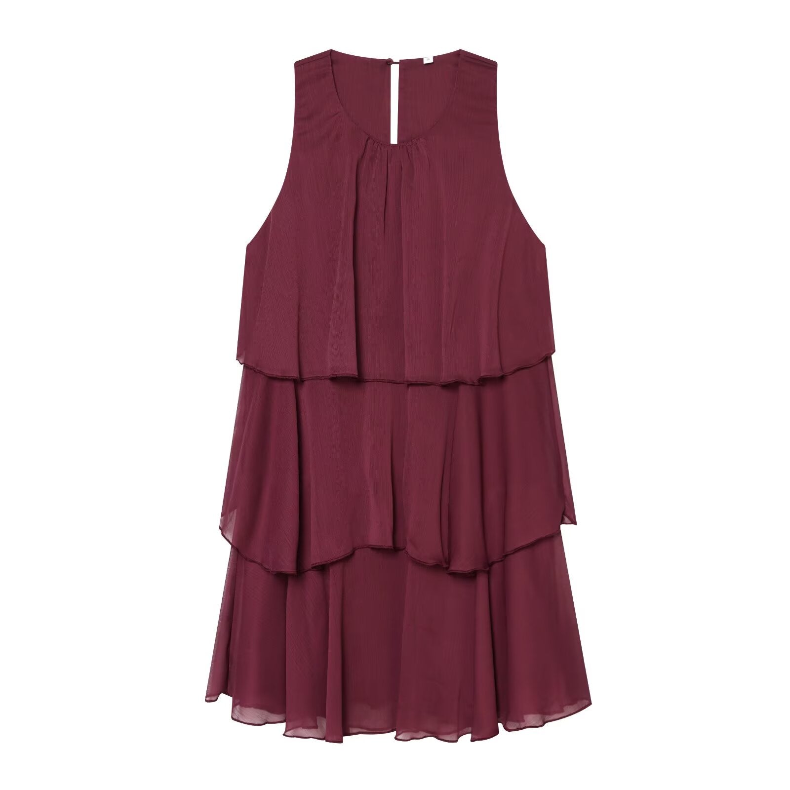 Women's sleeveless draped cake dress