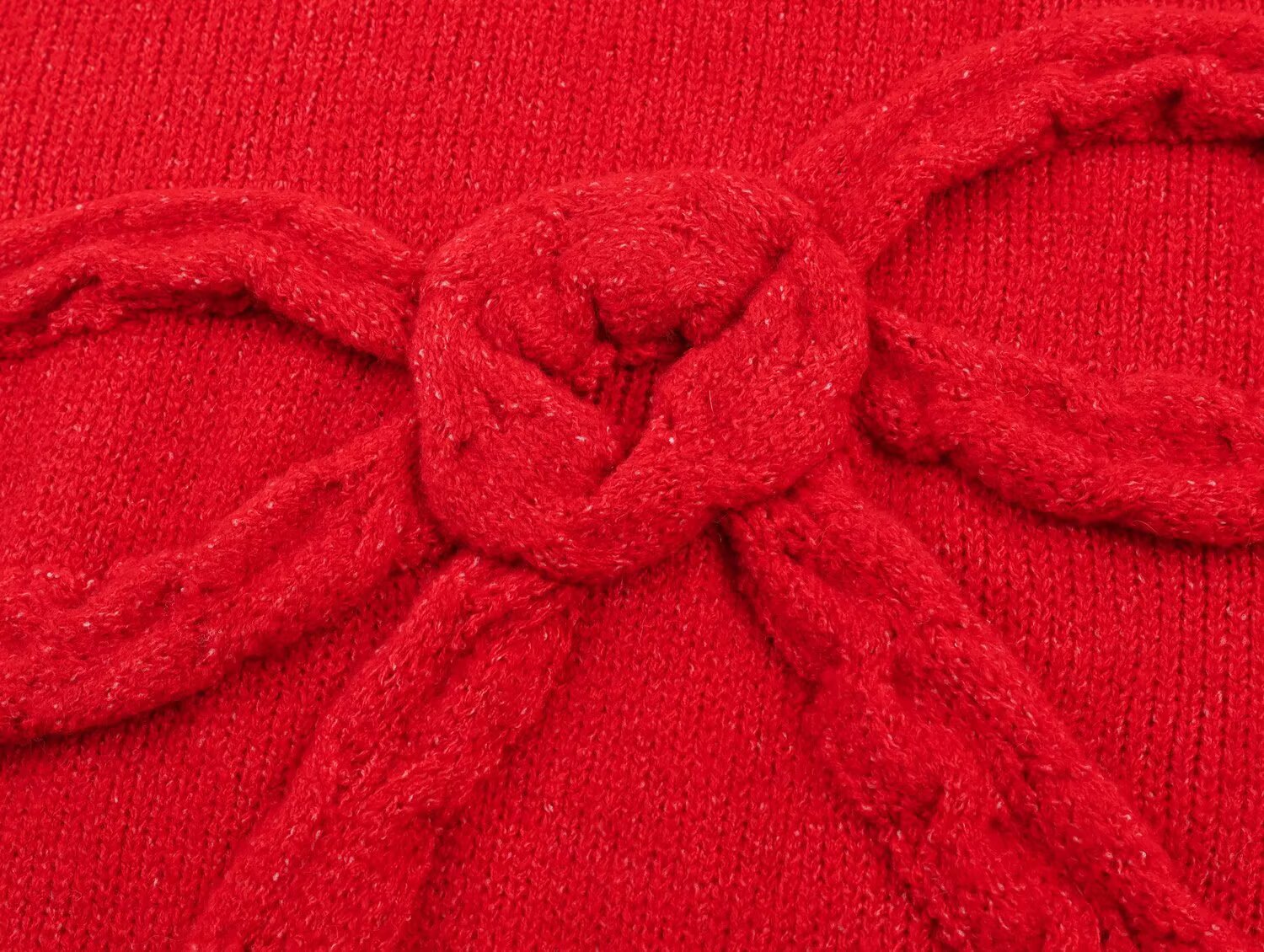 Women's bow decoration O Neck knitted sweater
