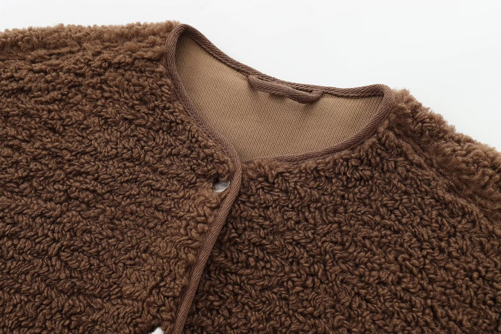 Women's warm fleece single breasted jacket Coat