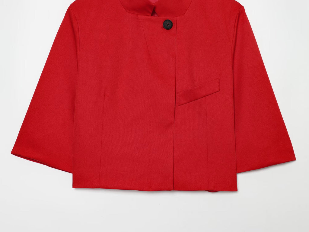 Women's short standing collar Blazer Coat