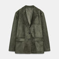 Women's new fashion anti suede effect loose single breasted suit jacket