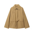 Women's new fashion adjustable waist design short parka coat