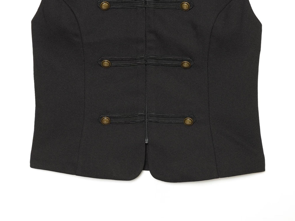 Women's slim double breasted twill vest