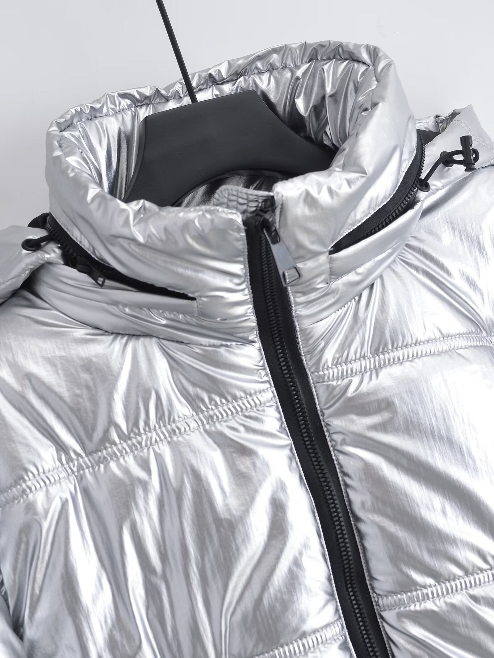 Women's metal series short thick hooded cotton Coat
