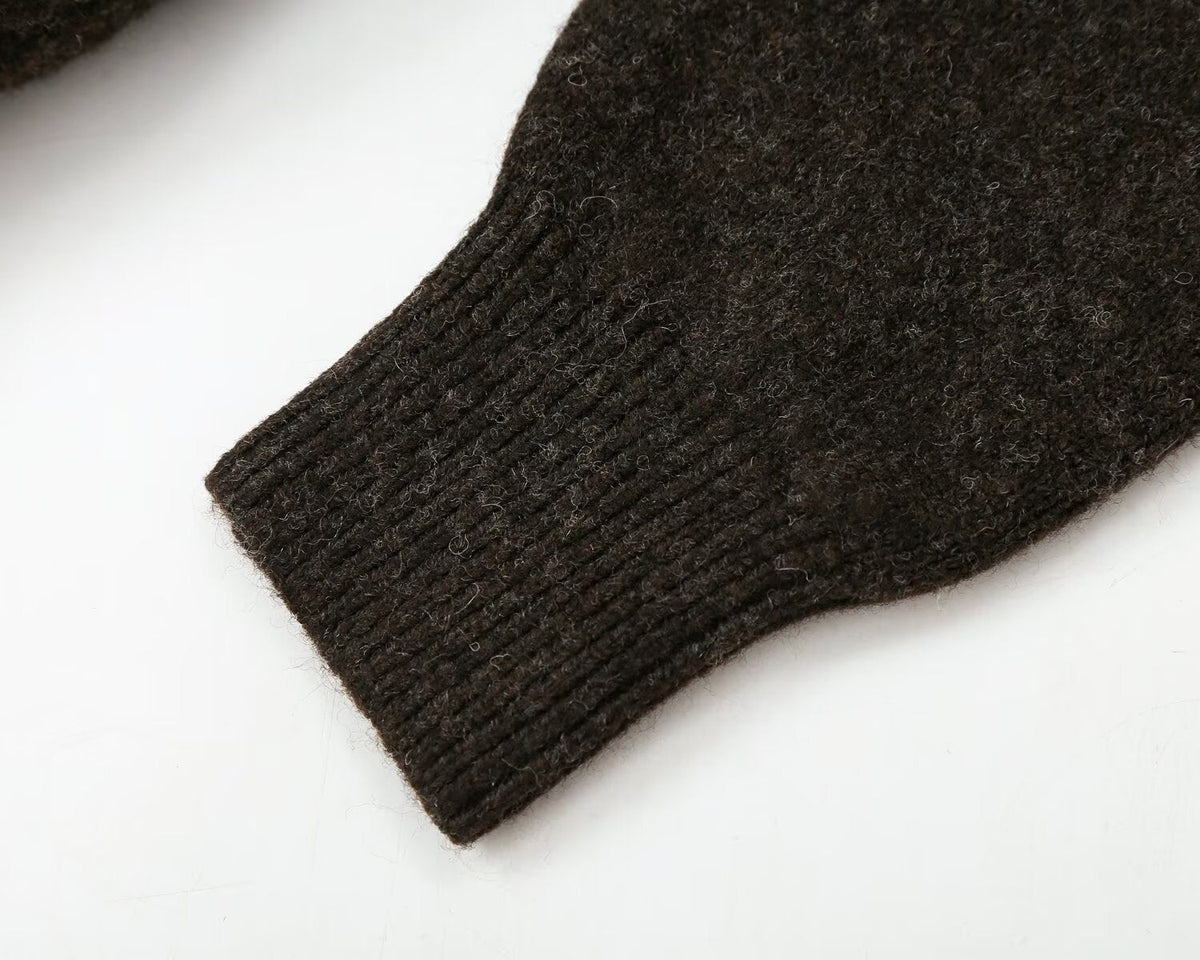 Women's bow decoration hooded knitted Coat