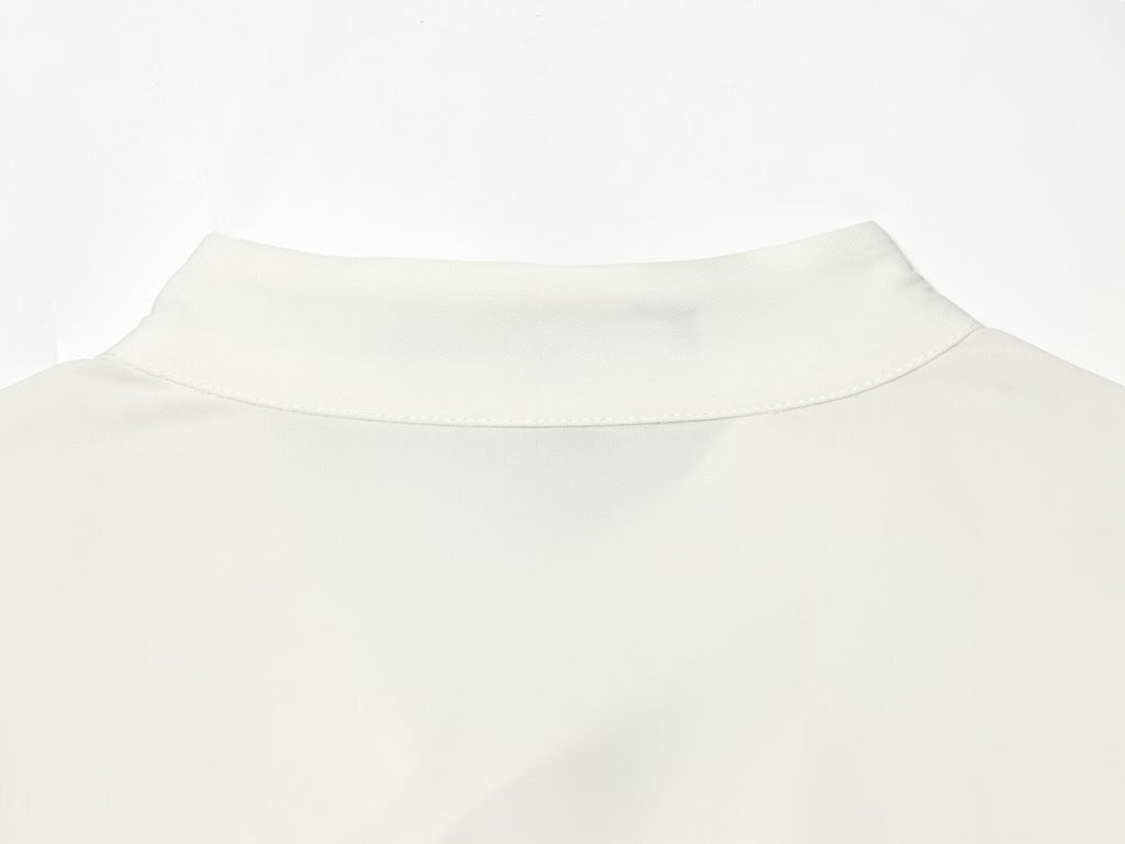 Women's lace up collar pleated shirt