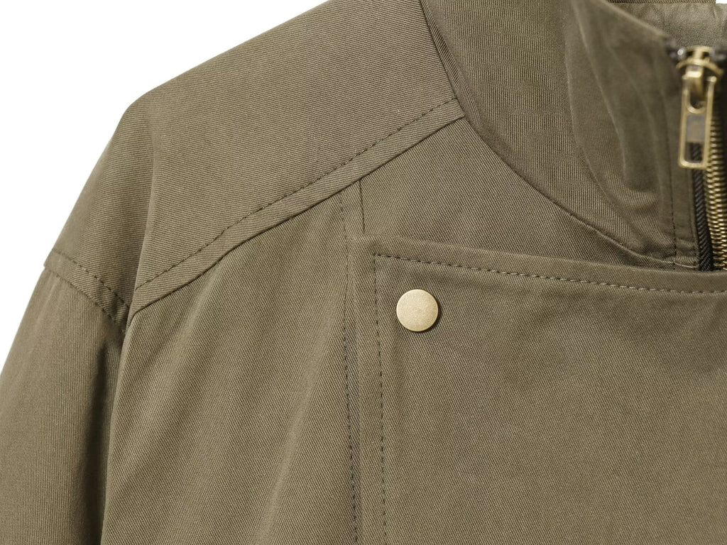 Women's with Belt casual stand collar Windbreaker coat