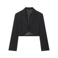 Women's with shoulder pads short pleated Blazer Coat