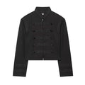 Women's with shoulder pads shoulder twill Coat