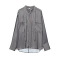 Women's new bow decoration casual striped shirt